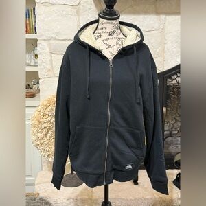 Eddie Bauer Black Sherpa-Lined Zip Hoodie